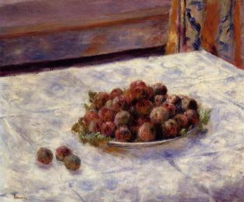 Pierre Auguste Renoir : A Plate of Plums